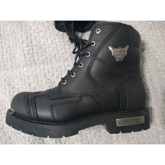 Harley-Davidson Men\'s Stealth Motorcycle Boots. Patch Lace Black Riding D91642 main image 10